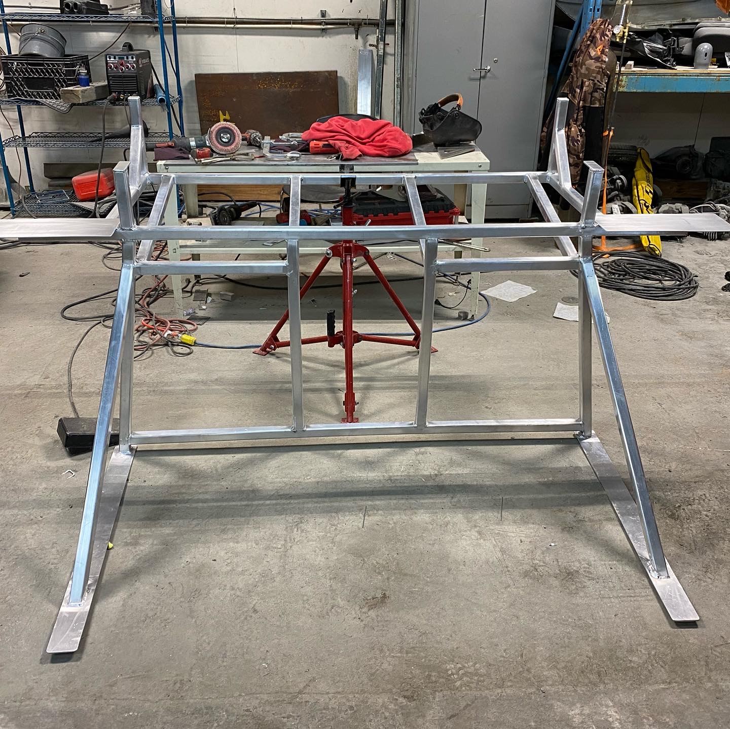 Completed custom aluminum fabrication piece